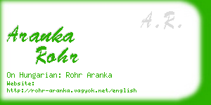 aranka rohr business card